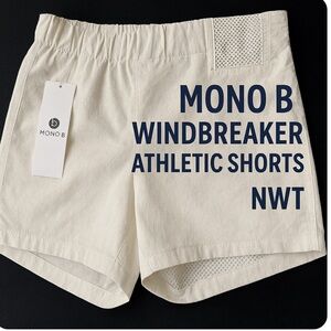 Mono B Windbreaker Athletic Shorts  NWT